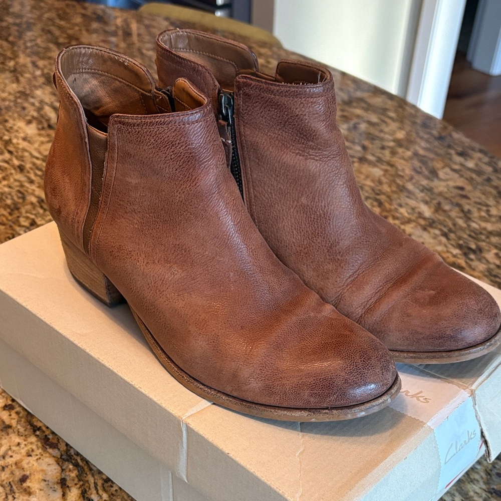 Clarks Brown Ankle Boots